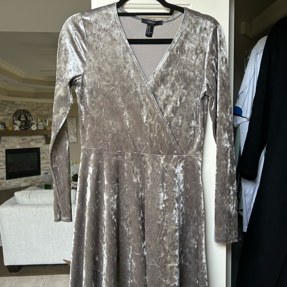 Forever 21 Velvet Wrap Dress - Silver